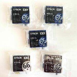 ★未使用品★【ジャンク】エプソン　純正 インクカートリッジ　66　5個セット　EPSON