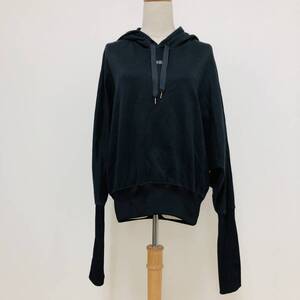 z1584 美品 MOUSSY STUDIOWEAR マウジー パーカー ドルマンスリーブ コットン混 F 黒 無地 レディース ラフ ベーシックカジュアルスタイル