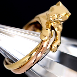 C9555【Cartier】Panther Trinity 18k Tri-Color Gold Ring