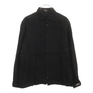 VERSACE ヴェルサーチ Croc-Effect Jacquard Shirt 総柄 ジャガード長袖シャツ 1A08990 ブラック