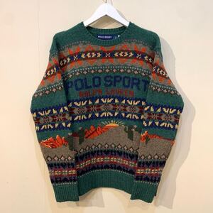 POLO SPORT 1992 FAIRISLE WOOL KNIT SWEATER ポロ スポーツ フェアアイル ウール ニット セーター Polo Ralph Lauren ポロ ラルフローレン