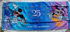 送料無料東京ディズニーリゾート25周年フェイスタオル未使用ミッキーマウスミニーマウスtokyodisneyresort25