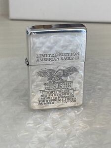 【美品!!1円スタート!!】ZIPPO ジッポー PAT. 2032695 LIMITED EDITION AMERICAN EAGLE III喫煙具 シルバーカラー ライター 火花確認済み