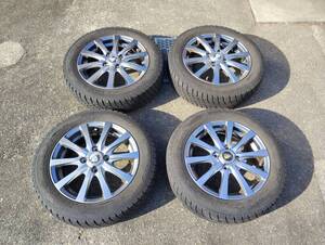 ■155/65R14 アルミホイール付きスタッドレス4本セット GOOD YEAR ICENAVI6　中古■