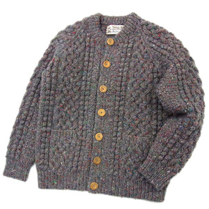 極美品 定価7万円●INVERALLAN インバーアラン カウチン ニット ジャケット 17AW MOONLOID メンズ 4A Golfer Cardigan 英国製 新品同様