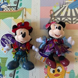 東京ディズニーランド 限定 ハロウィン 2024 ぬいぐるみバッジ ミッキー & ミニー セット MICKEY MINNIE ぬいば ディズニー Disney