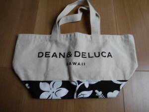 税不要特価 新品 正規品!DEAN＆DELUCA ディーン＆デルーカ ハワイ限定 花柄 ハイビスカス柄 大きめロゴ トートバッグ♪エコバッグ⑱