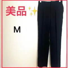 美品 ✨黒 メンズ ビジネススラックス パンツ M フォーマル スーツ