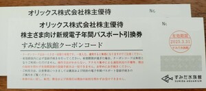 ★すみだ水族館 電子年間パスポート 2枚あります