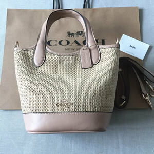 1円～コーチ COACH バッグ CR351 ベージュ ハンドバッグ ハンナ バケットバッグ レディースバッグ ショルダーバッグ アウトレット品 新品