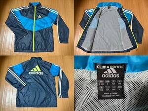 ★匿名 送料込み★140 ADIDAS アディダス ジャンパー ウインドブレーカー ジャケット ナイロン 子供 ジュニア