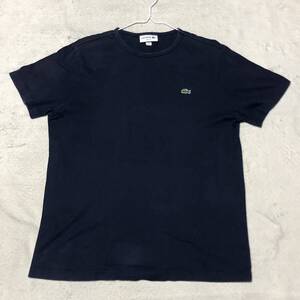 LACOSTE ラコステ ワニロゴ刺繍 半袖 Tシャツ カットソー 黒系 Mサイズ