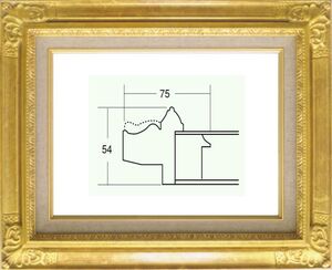 額縁　油絵/油彩額縁 成型フレーム 8904 F3号 ゴールド 金