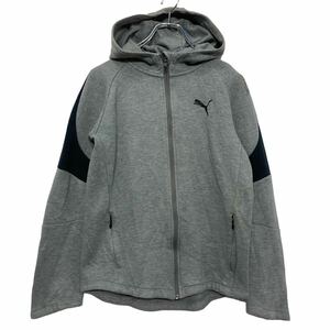 PUMA ロゴ スウェット パーカー キッズ XL ビッグサイズ プーマ グレー ジップアップ 古着卸 アメリカ仕入 a608-5110