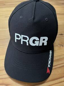 PRGR ゴルフキャップ 美品 YOKOHAMA 黒 ブラック プロギア GOLF ゴルフウェア CAP 帽子 RS ヨコハマ