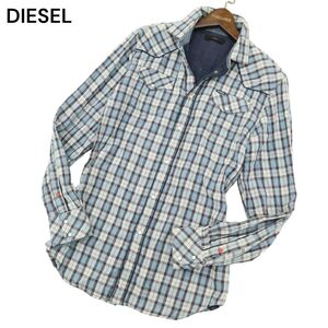 DIESEL ディーゼル 通年 長袖 スリム★ ウエスタン チェック シャツ Sz.M　メンズ　A4T08674_7#C