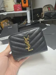 【雷市場（ポンジャン）商品韓国直送】 正規品 YVES SAINT LAURENT(イヴ・サンローラン) ジップアラウンド 二つ折り財布