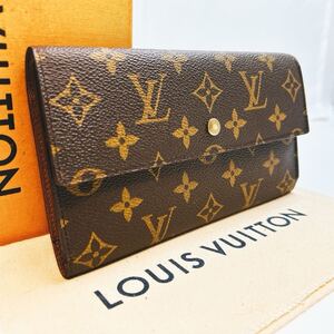 A448【超美品】LOUISVUITTON ルイヴィトン モノグラムポルトトレゾールインターナショナル三つ折り財布長財布ウォレット M61217/TH1929