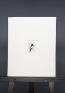 真作保証 マリー・ローランサン「目深にかぶった帽子」カラーエッチング 画寸(7cmx8cm) 状態良好！