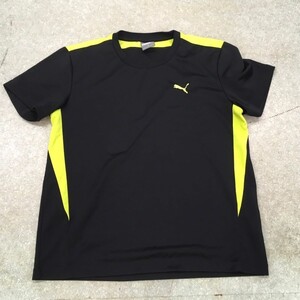 KE1105　プーマ　puma　半袖Tシャツ　プラシャツ　黒黄色　Mサイズ　メンズ