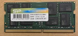  【ノートPC用メモリ】 SILICON POWER DDR4 PC4-17000 16GB 2133