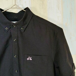 422 a.v.v HOMME 半袖 シャツ Ｍ　BLACK　刺繍