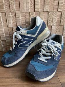 ニューバランス 574 紺 スニーカー Newbalance 中古 27.5㎝