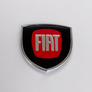 FIAT　フィアット ３D金属ステッカー　ブラック　１枚