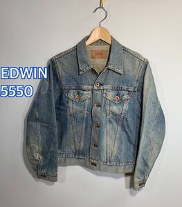 EDWIN エドウィン赤耳　ドーナツボタン5550 0088 デニムジャケット　Gジャン:M☆TS-377