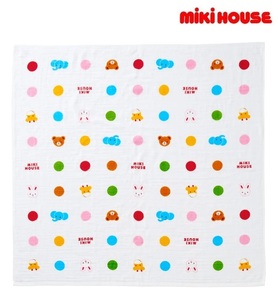 即決です!【ミキハウス】新品未使用mikihouse 90×90㎝ カラフルガーゼバスタオル 日本製 ベビー用品 あかちゃん ギフト プレゼント マルチ