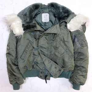 米国製 ALPHA INDUSTRIES N2B FLIGHT JACKET アルファ N2B フライトジャケット L セージグリーン MADE IN USA