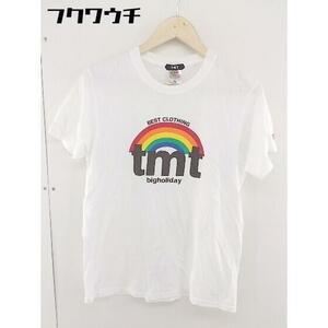 ◇ TMT ティーエムティー ロゴ プリント 半袖 Tシャツ カットソー サイズM ホワイト レディース