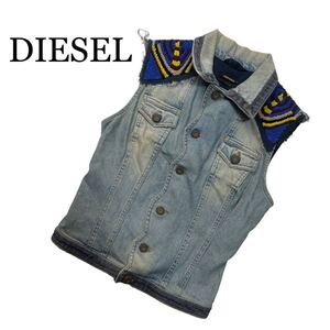 DIESEL ディーゼル デニムベスト XS トップス ノースリーブ