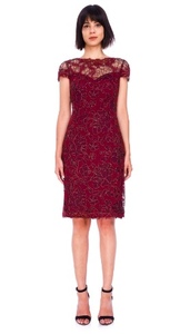 TADASHI SHOJI　タダシショージ　BURGUNDY & BLACK　ワンピース　「６ 」/ １１号程度