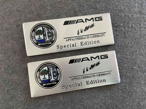 AMG メルセデスベンツ 車用ステッカー 8*3CM カースタイリング アルミ製 2枚入 エンブレム デカール アクセサリー ●型番510