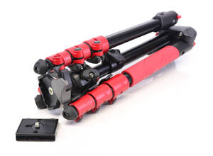 マンフロット Manfrotto MKBFR1A4R-BH 4段三脚 befree one アルミニウム三脚キット レッド 中古良品