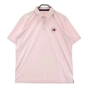 TOMMY HILFIGER GOLF トミー ヒルフィガーゴルフ 半袖ポロシャツ 総柄 ピンク系 XL [240101298452] ゴルフウェア メンズ