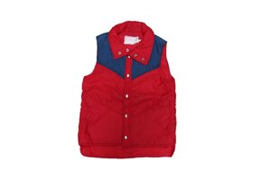 80s 90s VINTAGE ヴィンテージ USED 古着 Nylon Vest ナイロンベスト ポリエスター 配色 切り替え M 防寒 お洒落 アメカジ USA M