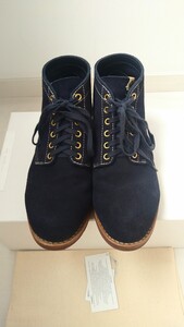 【美品】visvim BRIGADIER BOOTS MID-FOLK NAVY M10 011402002009 ブーツスエードバンダナBANDANA