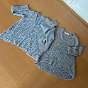 ZARA-2枚セット-お洒落な素敵ニットセーター。キラキラスパンコール-キラキララメ入り-ゆうパック送料込みです。