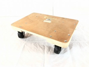 【未使用品】板台車 平台車 30cm×45cm 木製 搬送 運搬作業 倉庫 工場 ガレージ キャスター (100) ☆BK22JK-W#24