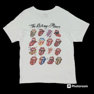 S M THE ROLLING STONES ローリングストーンズ Tシャツ 白 ホワイト ロックT バンドT バンT