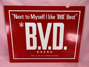 927★値下げ☆B.V.D. BRAND　プラ製　看板　45㎝×35㎝　ノベルティ　ディスプレイ　BVD　現状品☆★