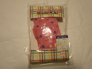 Misato Miki キッズ ベビー用 タイツ 身長85㎝ （80～90㎝）ピンク 水玉模様 すべり止め付き 【B】