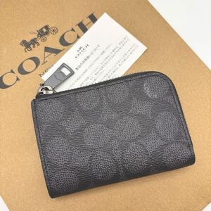 【COACH☆新品】ジップ キー ケース・シグネチャー キャンバス！レザー！