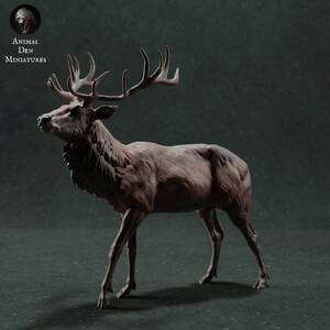 Animal Den Anml-221111 Red Deer Stag 1/48 3Dプリント ミニチュア D＆D TRPG アニマルフィギュア