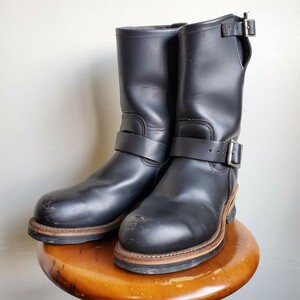 898◆レッドウィング REDWING 2268 エンジニアブーツ 5D 23㎝位 ブラック 黒 スチールトゥ アメカジ USA製 中古 USED