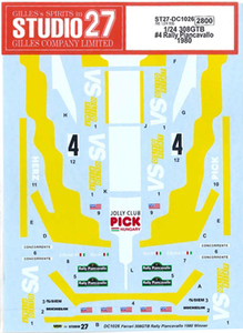 【STUDIO27】1/24 308GTB #4 Rally Piancavallo 1980 デカール