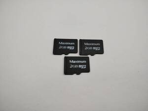 3枚セット　2GB　Maximum　microSDカード　フォーマット済み　メモリーカード