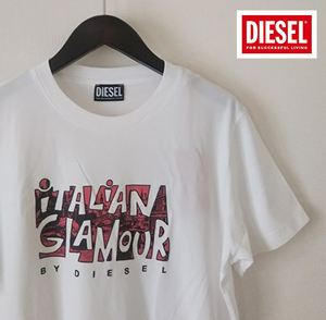 限定特価！新品 定価15,400円 DIESEL (ディーゼル) ロゴデザインプリントTシャツ (ホワイト) M